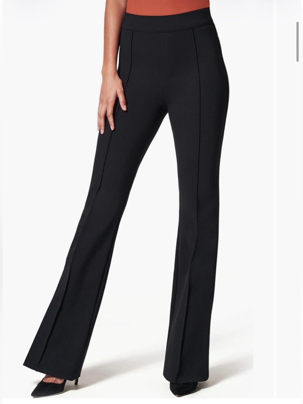 SPANX® SPANXsmooth™ Perfectfit Ponte Flare Black Pants Size M Tall